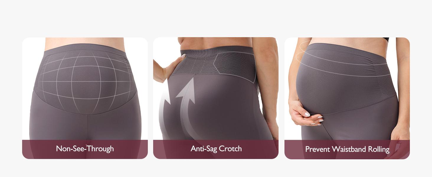 Momcozy Maternity Yoga Pants,MA003 Maternity Flare Leggings Over The Belly, Pregnancy Leggings Buttery Soft Triple Wrap Force