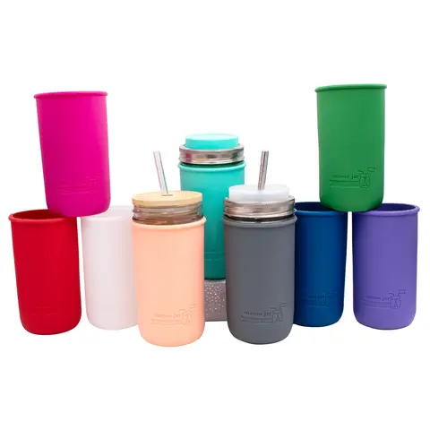 Silicone Sleeve for Wide Mouth Pint & Half 24oz Mason Jars