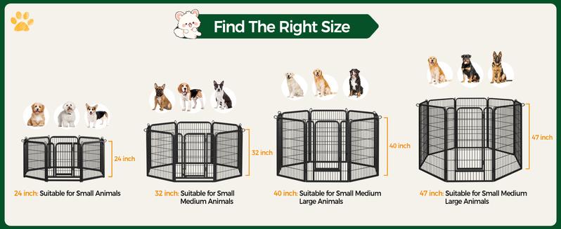 Grovebloom 40-inch 16-Panel Dog Playpen Heavy-Duty Metal Pet Fence for RV Camping Yard Garden Secure Exercise Space Large Polygon Enclosure Easy Assembly