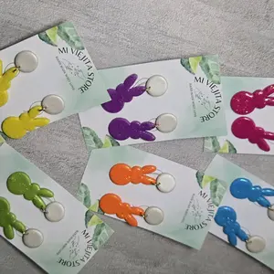 Glitter Rabbit Polymer Clay Earrings