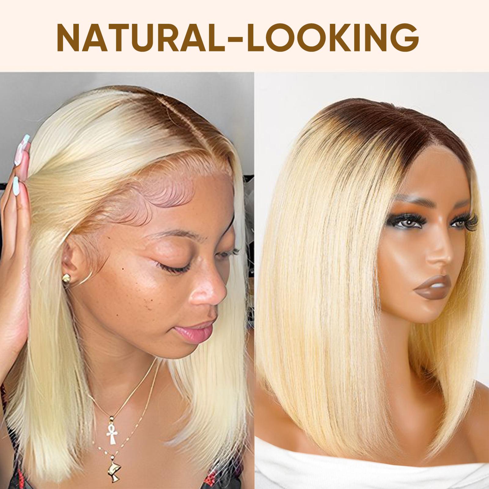 [Spring Musts] Wiggins Hair 4/613 Bob Wig Human Hair Straight Blonde Lace Closure Wig Pre Cut Lace Glueless Wigs Lace Closure Wig With Pre Plucked Hairline WeeklyDeals #SpringStatements