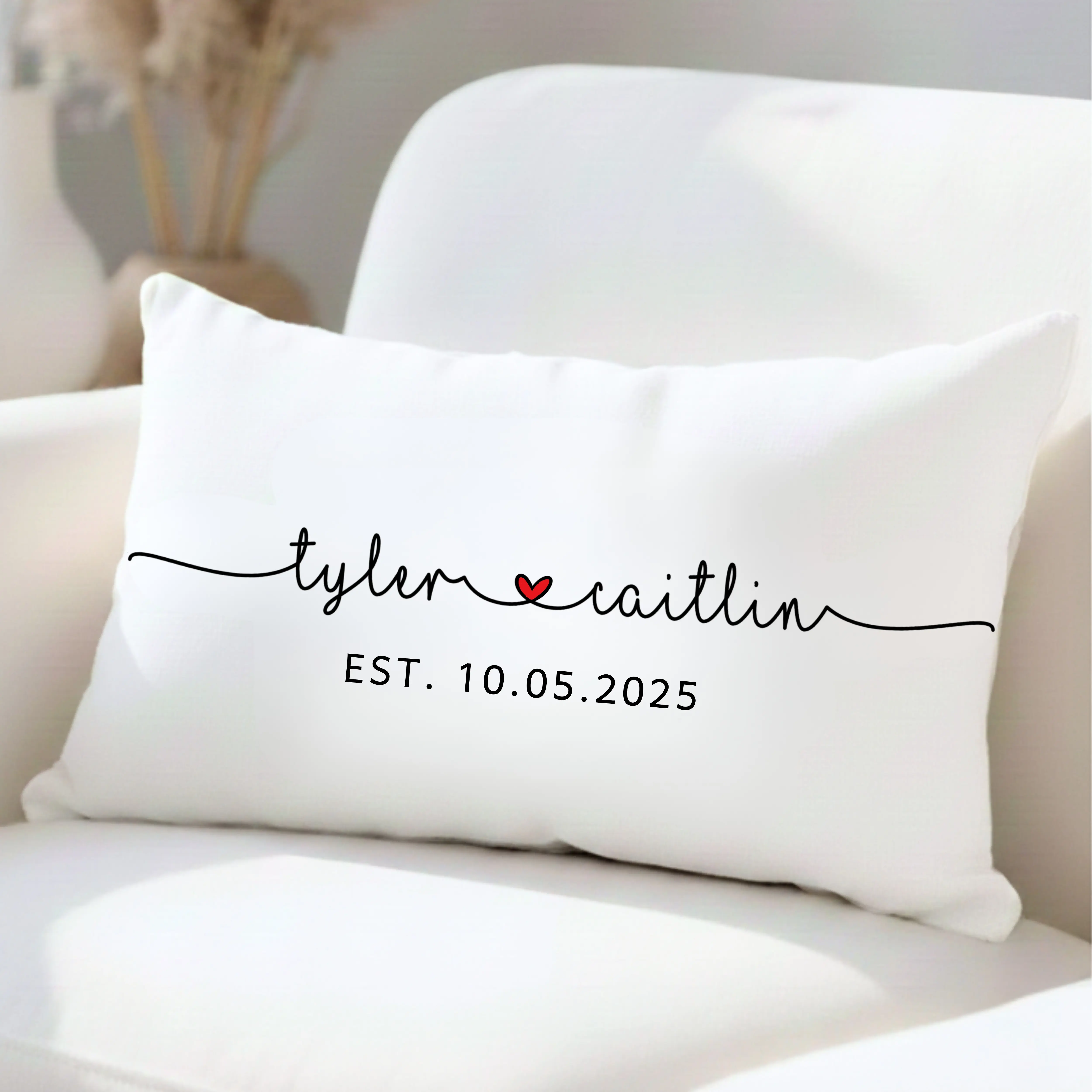 Personalized Wedding Pillow Gift with Couple Names & Date Custom Monogram Pillow for Wedding Anniversary Housewarming Present Romantic Keepsake Gift Idea
