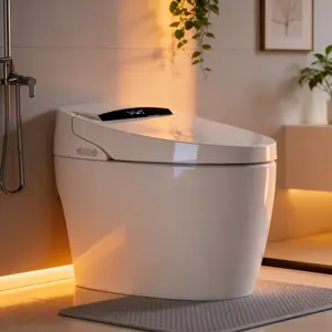 Smart Bidet Toilet with Heated Seat, Auto Open/Close, Warm Water & Air Dryer Portable Integrated Bidet Design