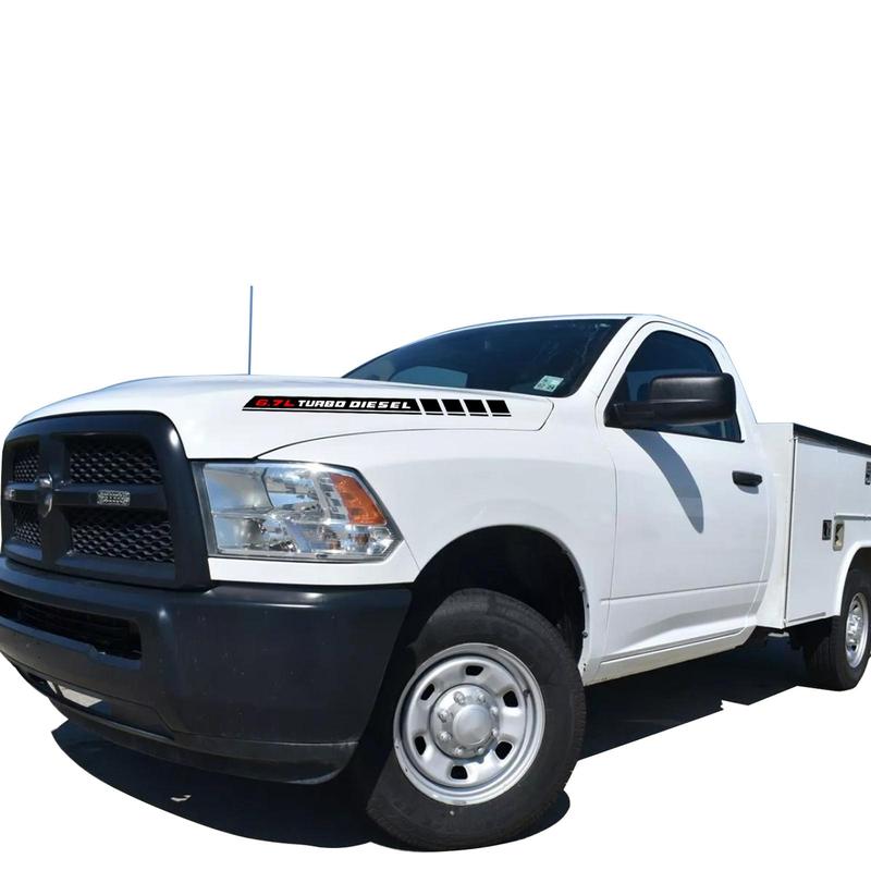 2 PCS 6.7L Turbo Diesel Pickup Truck Engine Hood Decals Car Sticker For Dodge Ram 1500 2500 3500