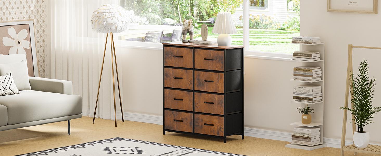 【Deal】Chest of Drawers with 8 Fabric Drawers, Sideboard with Drawers, Drawer Cabinet for Kitchen, Office, Hallway & TV Cabinet 【Deal】Chest of Drawers with 8 Fabric Drawers, Sideboard with Drawers, Drawer Cabinet for Kitchen, Office, Hallway & TV Cabinet