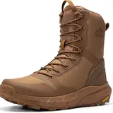 【Fall Deals】NORTIV 8 Men's 8-in High-Top Military Tactical Boots, Plain Round Toe, Laced Closure, Side Zipper, Lightweight Sturdy Outdoor Footwear, Protective Design, All-Weather Grip, Durable Support for Work, Hiking,outdoorfun