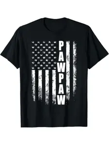 Summer t Shirts Pawpaw Gift America Flag Gift For Men Father's day Men Women T - Shirt