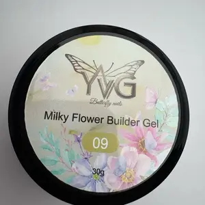 YVG butterfly  builder gel milk white flower # 9