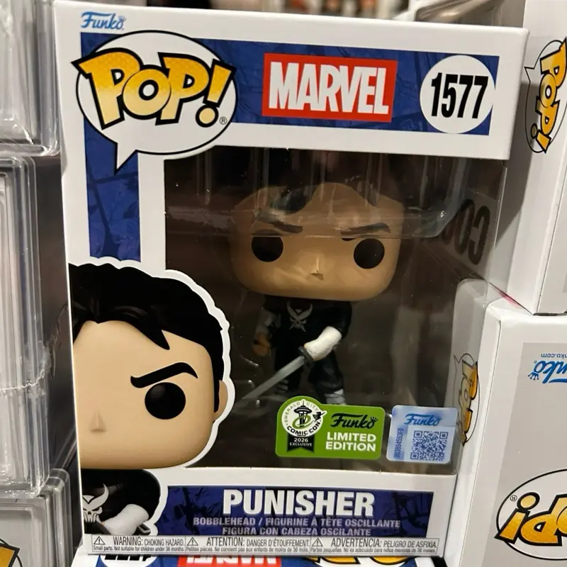 Funko Pop Vinyl Punisher Collectible Figurine, TV/Movie Char Display Item with Con Sticker