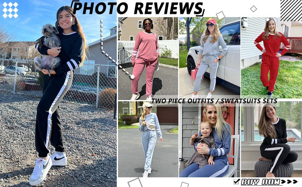 Women 2 Piece Outfits Sweat Long Sleeve Round Neck Pullover Top Pocket Drawstring Pants Set, 2024 Comfor Daily Basic Travel Outdoor Tracksuit