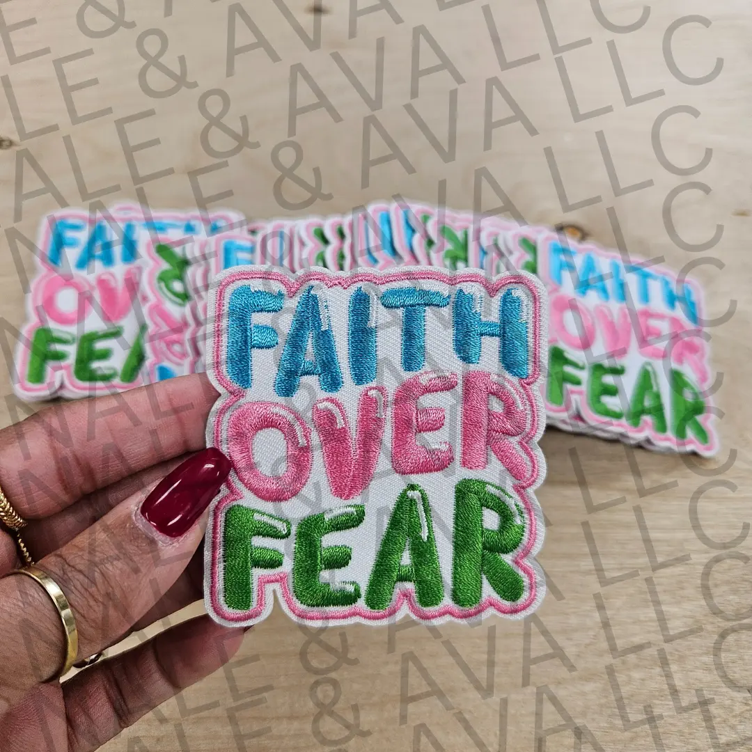 Faith Over Fear Retro Hat Patch (3 Patches)
