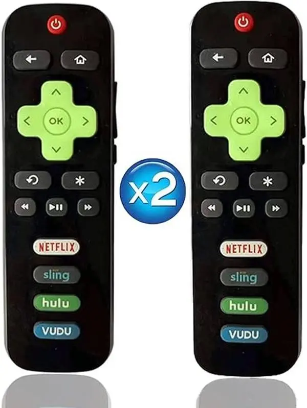 Besia (Pack of 2) Glow-in-The-Dark Universal Replacement Roku TV Remotes with Shortcut Keys, Exclusively Compatible with TCL, Hisense, Onn, Sharp, Element, Westinghouse, Philips Roku TV Models