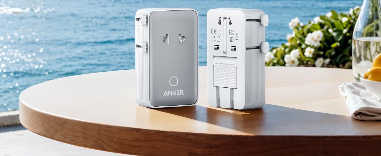 [Limited Offer]Anker Nano Adapter, 5-in-1 Ultra-Compact Global Charger with 2 USB-C, 2 USB-A, and 1 AC, Perfect for International Travel (1-Pack)