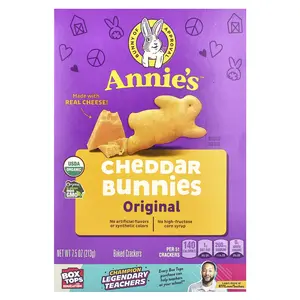 Annie's Homegrown Cheddar Bunnies, Baked Crackers, Original, 7.5 oz (213 g)