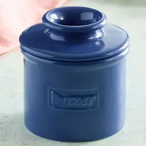 Royal Blue Cafe Retro Butter Bell Crock - Chef Recommended Durable New Bone China Dishwasher Safe 4.25" x 3.78"