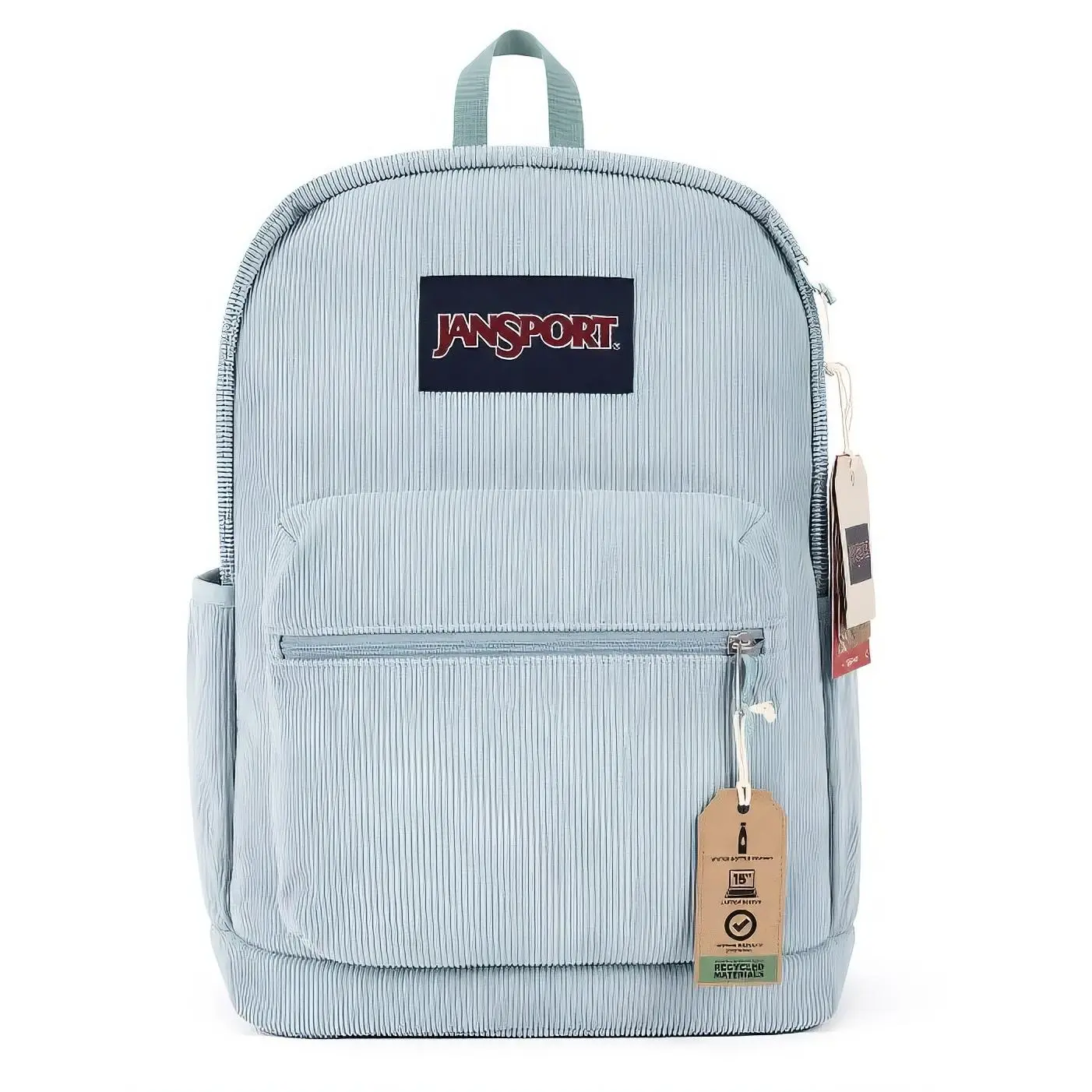 JanSport Cross Town Plus Remix Classic Polyester Backpack, Faded Sage Corduroy, Straight-Cut, 15-in Padded Laptop Sleeve & Padded Sleeves, 26-Liter Main Compartment for Daily Use, Unisex