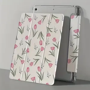 Spring Tulip Flower Tablet Case for iPad 11 2025/10.9/Air4/5/6/7 2025/10.2/Pro 11/10th/9.7/10.5 Sleep Wake