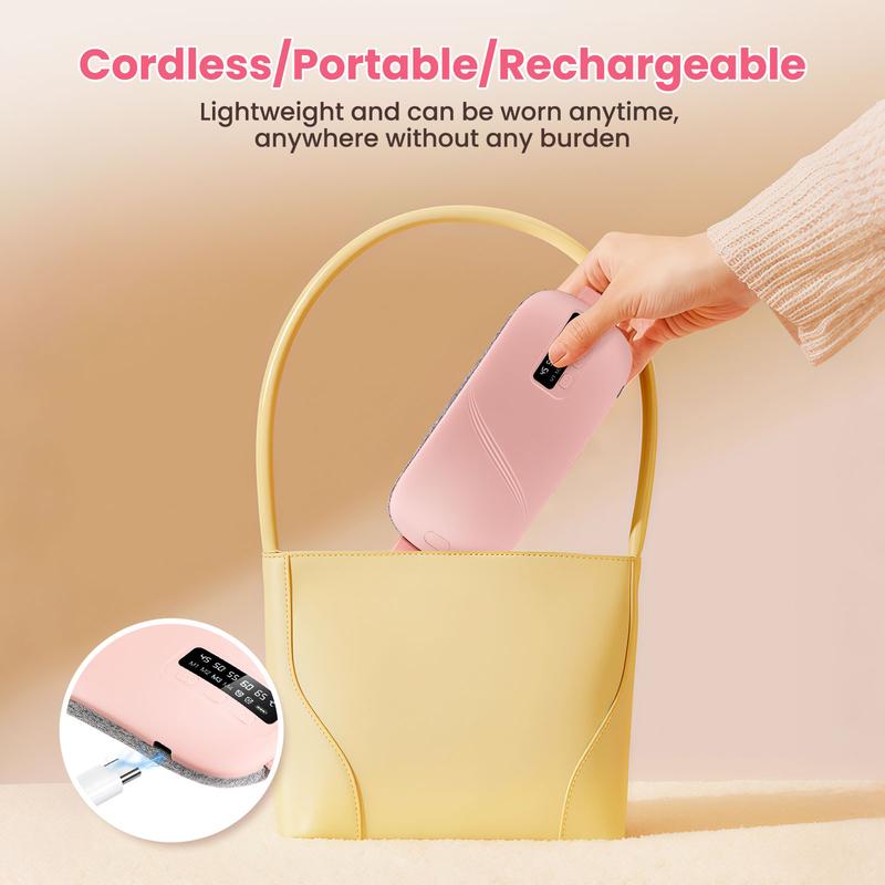Menstrual Heating Pad Smart Uterus Warmer Belt Cordless Electric Waist Belt with 5 Heat Levels 4 Massage Modes for Menstrual Relief & Abdominal Massage lumbar massager vibration portable pada warm palace Pad and Vibrating Massager cramps