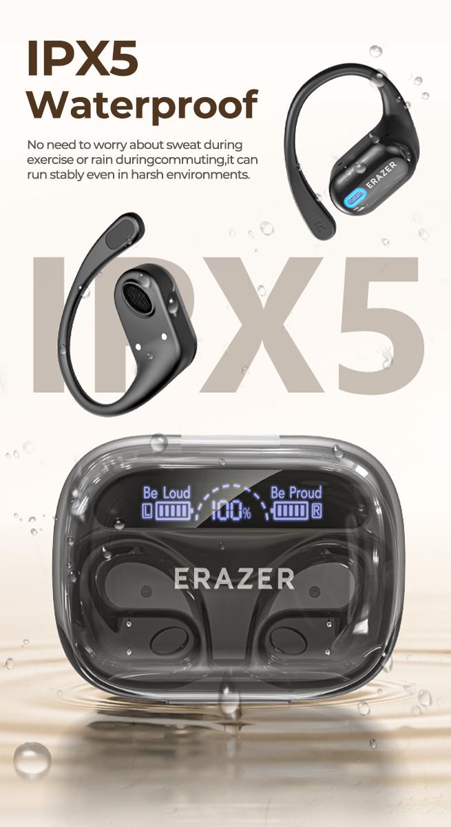 ERAZER XP18 Powerbank Earbuds,Can Charge Phones,Wireless Bluetooth Headphones, Bluetooth 6.0, OWS Earphones , Sports Headphones, High Sound Quality Headphone, Daily Waterproof Wear Comfortable for Daily Calls Compatible with Android/IOS