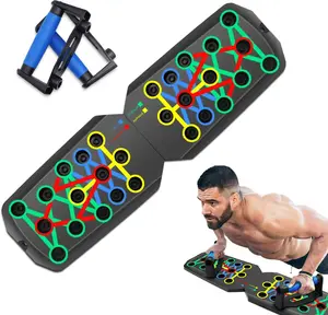 Foldable Push-up Board with Color-Coded System Multi-Functional Pushup Stands for Strength Training Chest Arms Core Portable Gym for Men Women Fitness Accessories