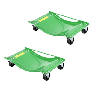 Garvee Car Dolly Set of 4 Heavy-Duty, 10,000LBS Capacity Vehicle Dolly with Curved Design and Wheels, Auto Wheel Dolly, Tire Moving Dollies for Car SUV Truck Trailer Repair, Garage Maintenance