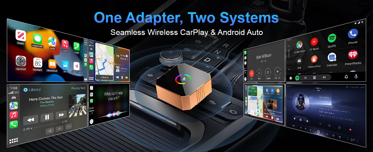 [Christmas Picks with CarPlay] Mini Orange Cube Pro 3.0 Wireless CarPlay & Android Auto Adapter 2026– Plug & Play, Fast Auto-Reconnect