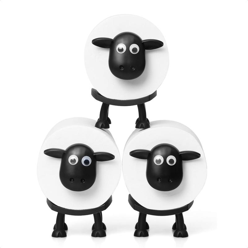 2026 Viral Funny Sheep Tissue Holder 3PCS Set – Cute 3D Printed Toilet Paper & Kitchen Roll Holder, Quirky Home Decor, Must-Have Household Essentials