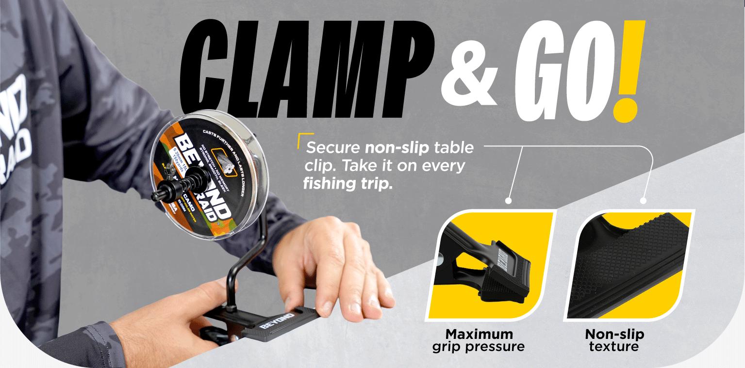 Beyond Braid EZ Fishing Line Spooler – Portable Table Mounted Reel Spooler for Spinning & Baitcasting Reels – Adjustable to Fit Multiple Size Spools of Fishing Line