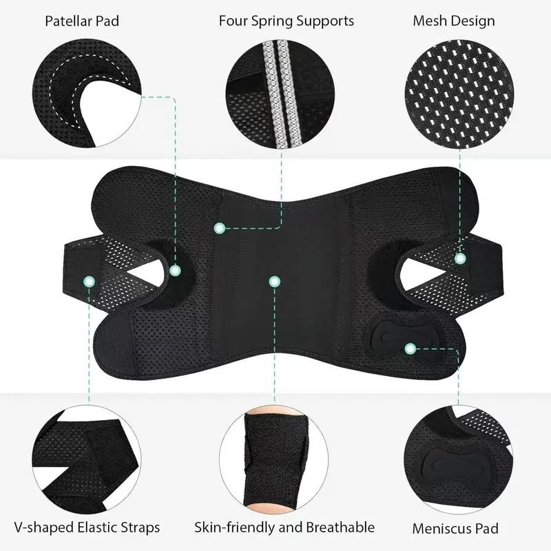 Knee Brace with Side Stabilizers for Meniscal Tear Knee Pain ACL MCL Arthritis Injuries Recovery, Breathable Adjustable Knee Support for Men and Women-MM【0】