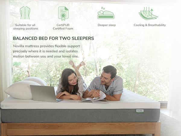 Gel Memory Foam Mattress&Fiberglass-Free - Medium Plush Feel with Motion Isolating, Bliss, King/Queen/Full/Twin, Egg Crate Design, 10/12 Inch ,Easy Maintenance Cooling Technology, queen size mattress,Holiday Haul