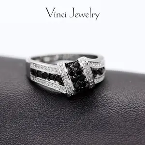 925 Synthetic Obsidian Ring with Black and White 5A CZ Accent Design, Exquisite and Luxurious Women's Jewelry for Lover, Stylish Ring Perfect Gift for Girls Daily Wear and Party, Birthday and Christmas Gift with Box