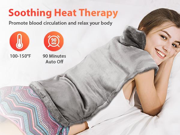 Comfier Large Heating Pad for Back, FSA HSA Eligible, Soft Flannel Fast Heating Pads for Neck and Shoulders, Electric Heated Wrap, 3 Heat Levels & 90-Mins Auto Shut Off, Gifts for Mom Dad Women Men