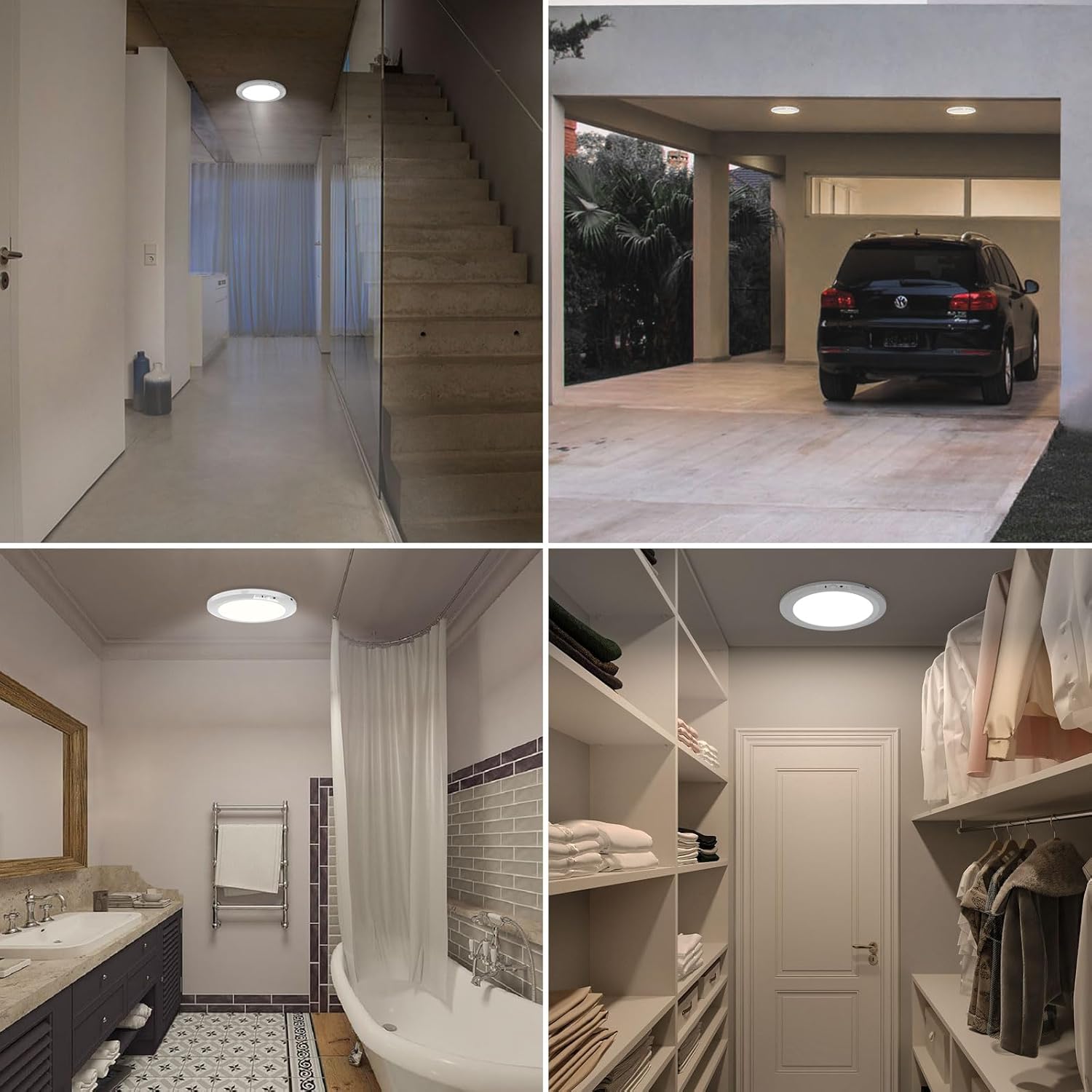 Motion Sensor Ceiling Light, Rechargeable Wireless Magnetic Light with Remote, Battery Powered Ceiling Lamp for Closet, Shower, Stairs, Hallway, Porch & Patio patio ect