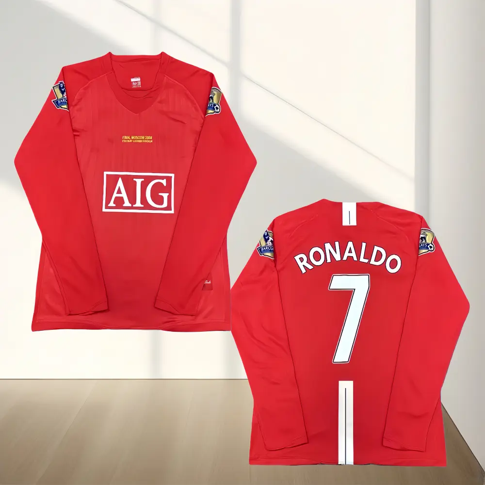 07-08 Home Red Fan Edition Ronaldo #7 Long-Sleeve Soccer Jersey