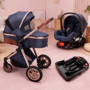Babystroller,dealsforyoudays,4-in-1 Portable & Foldable Youngsters Stroller with Suns,High Quality Lightweight   Baby Outdoor Fun,Daily Use   and Shopping,Perfect Gift  Mothers Day Or Valentine Day,Vintage Straw Style car seat for Travel running trave