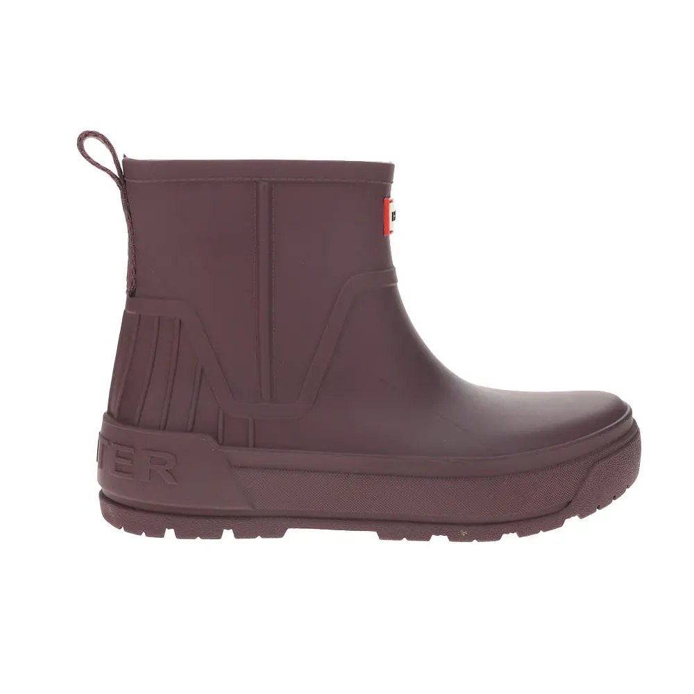 Hunter Womens Wales Rain Casual Boots Ankle - Red
