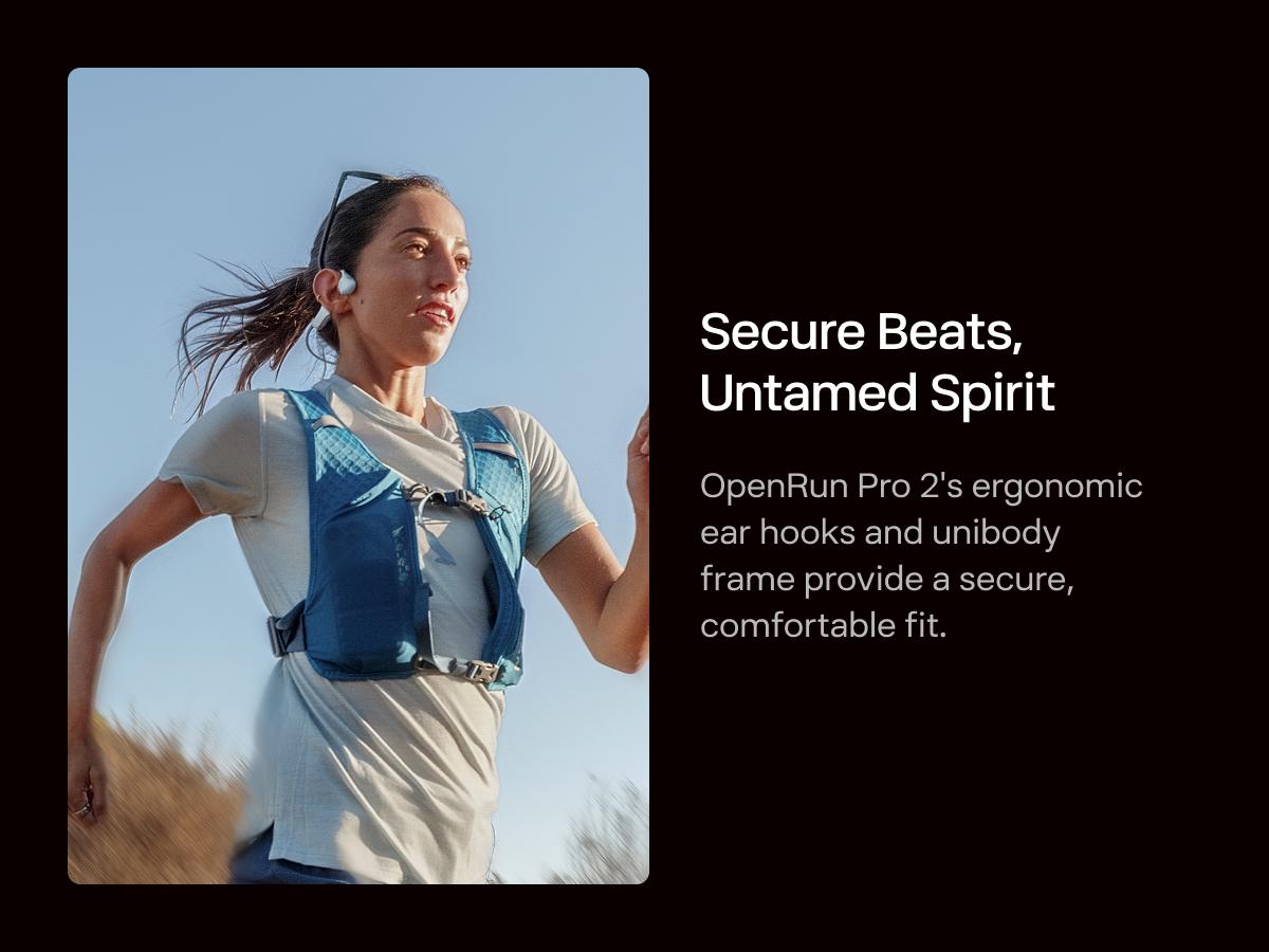 SHOKZ OpenRun Pro 2 High Quality Headphones - Open Ear Earphones with Bone Conduction Tech, Sweat-Resistant Sports Headset for Workouts, Deep Bass Audio & Smart Mic, Gym,back to school,back to school haul