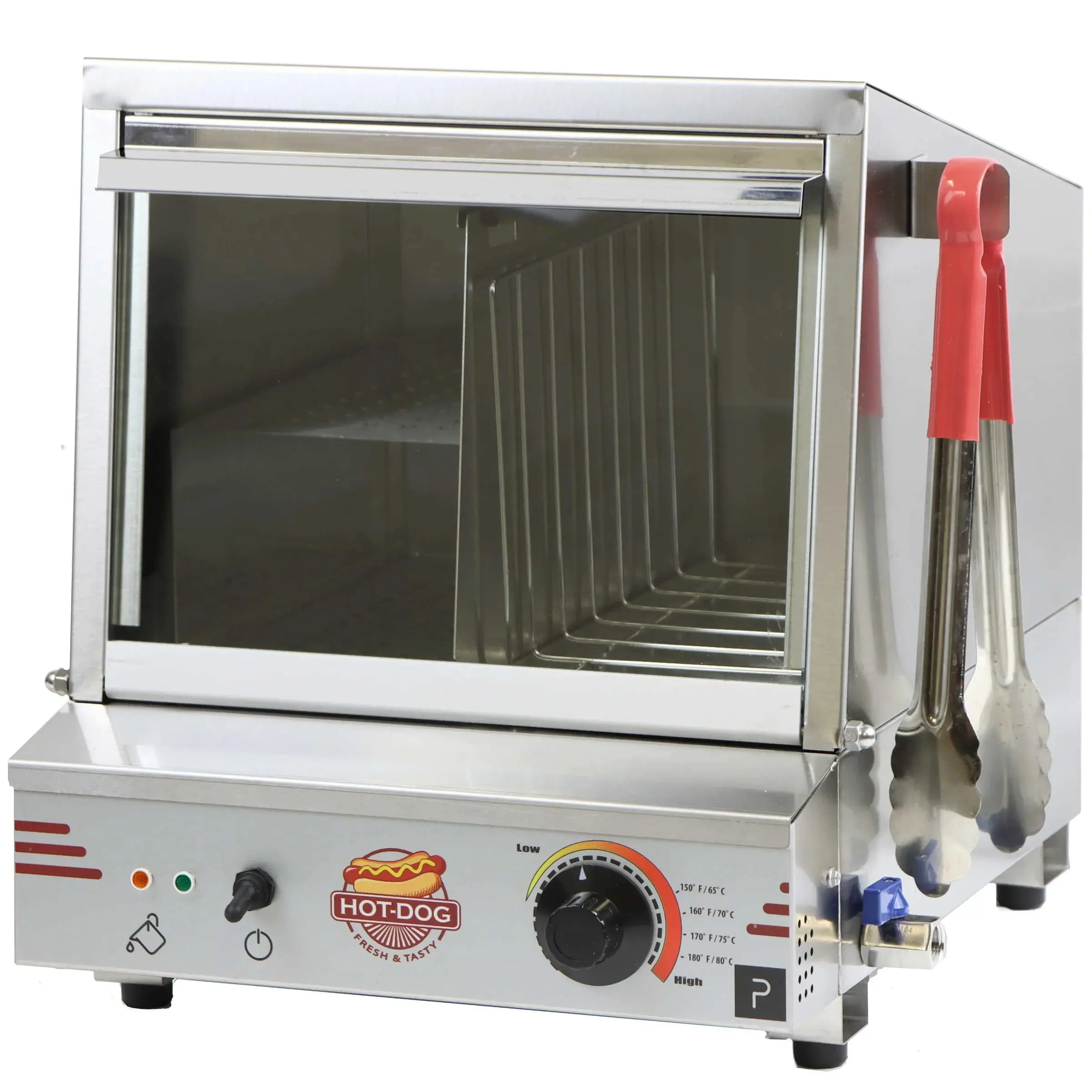 Paragon Pro Series Hot Dog Steamer, Commercial Look Stainless Steel Kitchen Appliance with Steam Cooking, Temperature Control for Food Service Use