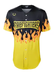 Firefighter BBCL Jersey —  Custom name & number YOUTH Kids, Men & Women —  Loose Fit, Moisture-Wicking, Breathable Polyester Baseball Uniform