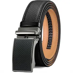 【Trim-friendly】Mens Belt Leather Ratchet Belt - Customizable Fit, 35mm Width, Cow Hide, Precision Adjustment, Magnetic Quick Release, Adjustable Buckle