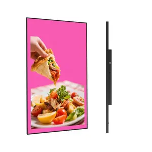 49inch Slim Fit Frameless Digital Kiosk 4K UHD 1000-2500nits High Brightness Digital Signage, LCD Monitor Advertising Screen, CMS/U-Disk Plug&Play, 7/24 Timer Switch, HDMI/USB/WiFi/Android 11OS