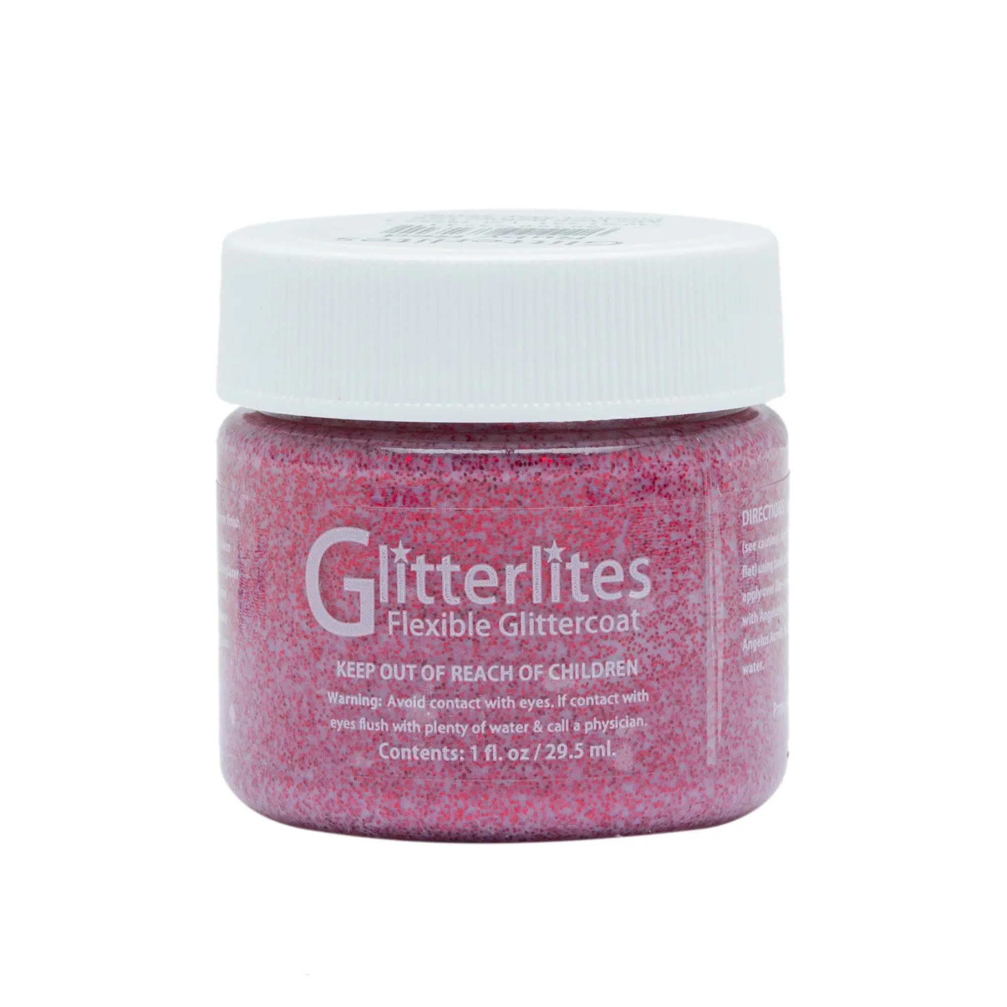 Angelus Glitterlites Paint - Ruby Red, Flexible Glitter Paint, Will Not Crack Or Flake Off