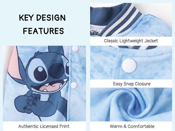Disney Minnie Mickey Stitch Princess Frozen Elsa Marvel Jacket Lightweight Coat Button-Up Color Block Sweatshirt for Kids 2-14 Years Disney Minnie Mickey Stitch Princess Frozen Elsa Marvel Jacket Lightweight Coat Button-Up Color Block Sweatshirt for Kids 2-14 Years