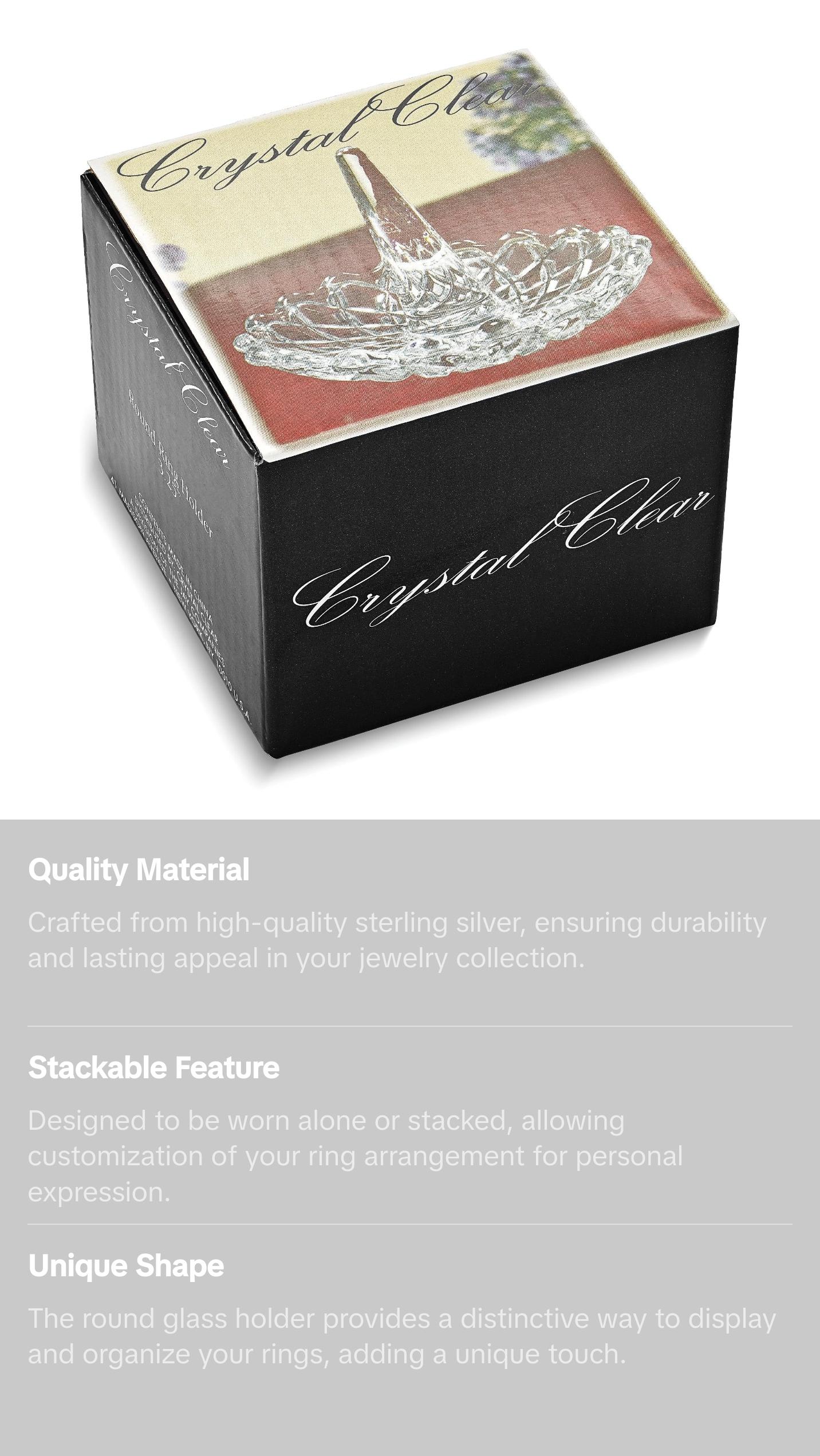 Round Glass Ring Holder - Default Organiser Box