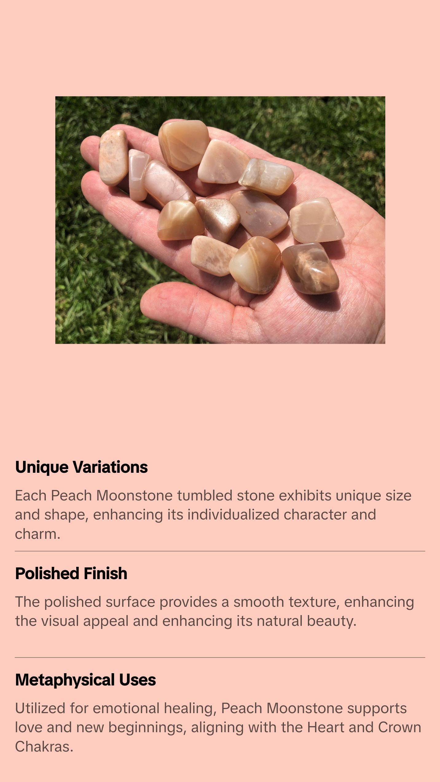 Peach Moonstone Tumbled Stone - Polished Peach Moonstone Crystal