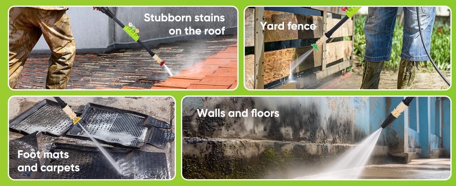 Electric Pressure Washer High Pressure Cleaning Machine with Foam Cannon 2.0 GPM Power Washer with 5 Quick Connect Nozzles for Fences Decks Patios Corded