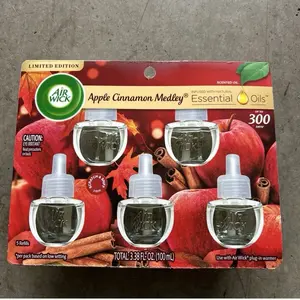 Air Wick Plug in Scented Oil Refill, 5 ct, Apple Cinnamon Medley, Air Freshener