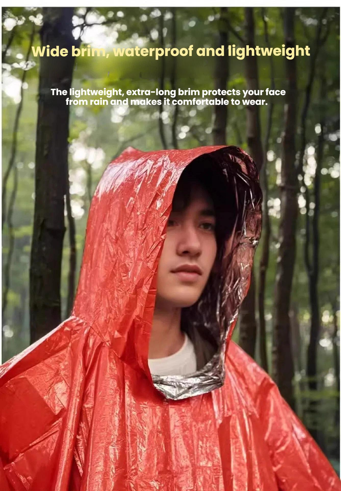emergency tool plant growth Outdoor Portable Emergency Raincoat for Hiking - Thermal Insulation Anti-Hypothermia Protection & Quick Dry Rain Gear hvac tech