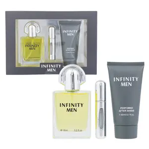 Infinity Men Perfume Gift Set – 3PCS Eau de Toilette, After Shave & Travel Spray for Men