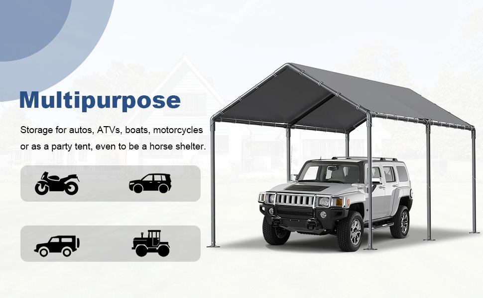 Grezone Outdoor Carport 10x20ft Heavy Duty Car Tent,Portable Garage Canopy Storage Shed,Car Shelter,All-Season Tarp Tent for Car,Party Boats Wind Protection,High Temperature Resistant Grezone Outdoor Carport 10x20ft Heavy Duty Car Tent,Portable Garage Canopy Storage Shed,Car Shelter,All-Season Tarp Tent for Car,Party Boats Wind Protection,High Temperature Resistant